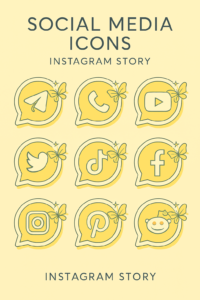 Yellow Aesthetic Social Media Icons for Instagram Highlights (Free Download)